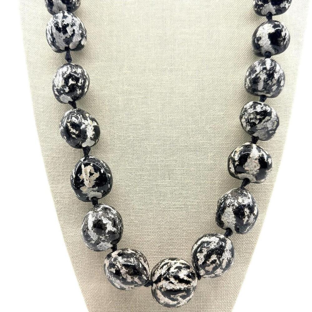 Vintage black white marbled